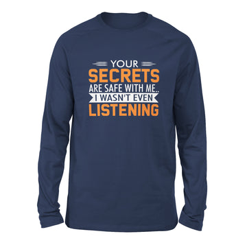 Your Secrets Are Safe With Me Men/Unisex Drop Shoulder Sweatshirt in Navy color